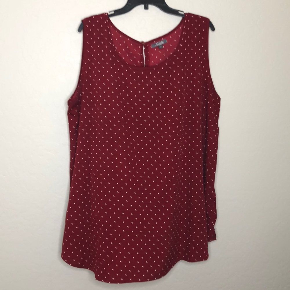 A.T.U.N. Sleeveless Tank Top Round Neck Polka Dot